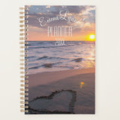 週次パーソナライズされた月次サンセットビーチ名 プランナー手帳 (正面)