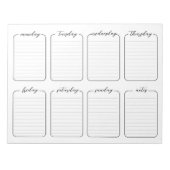 週次プランナーシンプルホワイト編集可能文字 ノートパッド (正面)