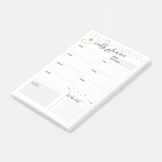週次プランナーハート散布金ゴールド ポストイット (アングル)