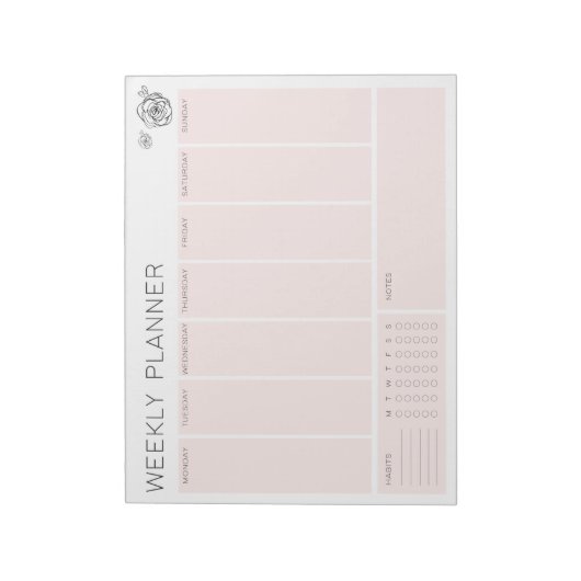 週次プランナーメモ帳の涙を一覧表示する遠くにには ノートパッド (回転)