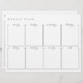 週次プランナー日付なし両面カレンダー (正面/裏面)