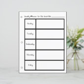 週次プランナー5日週次ファブリックフォント紙シート (スタンド正面)