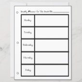 週次プランナー5日週次ファブリックフォント紙シート (正面)