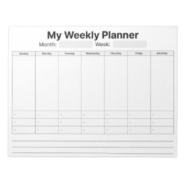 週次プランナー ノートパッド