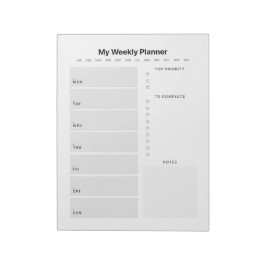 週次プランナー ノートパッド