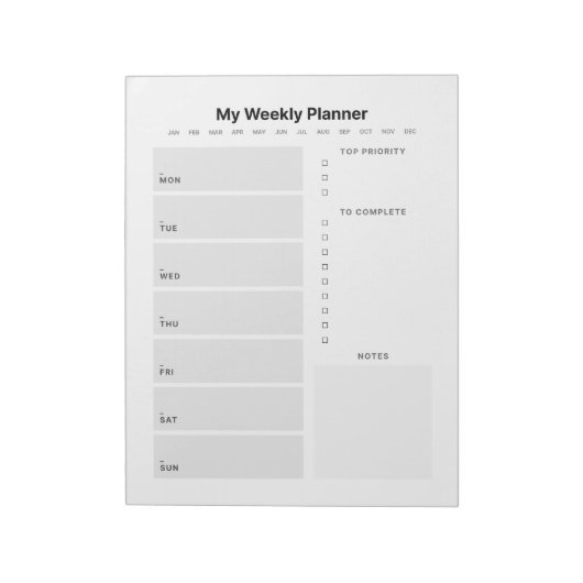 週次プランナー ノートパッド (回転)