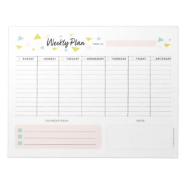 週次プランナー-モダン三角形 ノートパッド
