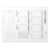 週次プランナー(月曜日の開始(灰色) 8.5 x 11インチ) ノートパッド (正面)