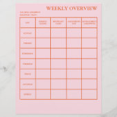 週次概要学生のための学術プランナー (裏面)