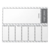 週次食事計画の食料雑貨メモ帳 ノートパッド (正面)