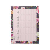週次To List Office Bohoフローラデザイン ノートパッド (回転)