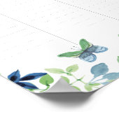 週間の予定表 チェックリスト 緑の水彩花イラスト ポスター (角)