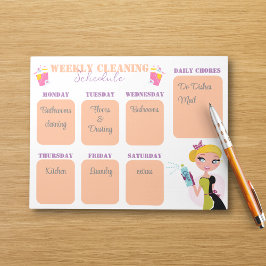 週間の清掃スケジュール チェックリスト テンプレート おしゃれ ノートパッド