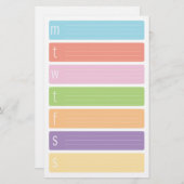 週間カレンダーシート 便箋 (正面/裏面)