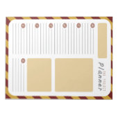 週間プロジェクトプランナー – 赤と金ゴールド ノートパッド (正面)