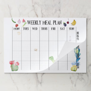 週1回の食事計画 ペーパーパッド