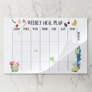 週1回の食事計画 ペーパーパッド