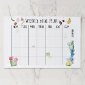 週1回の食事計画 ペーパーパッド (正面)