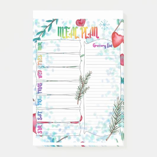 週1回の食事計画 ポストイット (正面)