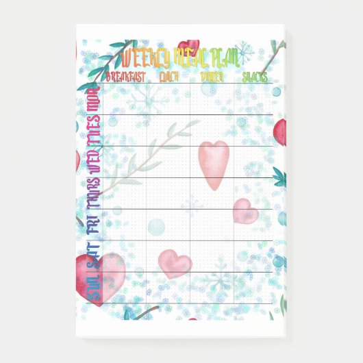 週1回の食事計画 ポストイット (正面)