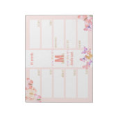 週1回プランナーで蝶のモノグラムを行う ノートパッド (回転)