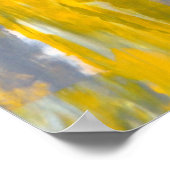 「進む」グレーと黄色の抽象芸術アート ポスター (角)