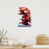 進め!3革命バナー高!DPRK ポスター (キッチン)