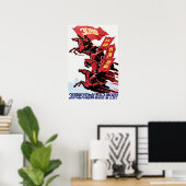 進め!3革命バナー高!DPRK ポスター (ホームオフィス)