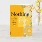 進んでハート カード (黄色い花)