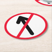 進入円の道路標識なし |丸カスタムコースター ラウンドペーパーコースター (アングル)