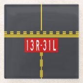 進入標識 13R-31L ガラスコースター (正面)