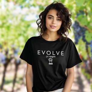 進化し、行くビーガン白黒アクティビズム Tシャツ