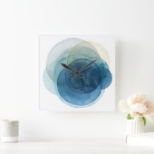 進化する惑星 – 水彩円 スクエア壁時計 (ホーム)
