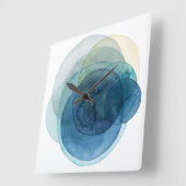 進化する惑星 – 水彩円 スクエア壁時計 (傾斜)