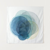 進化する惑星 – 水彩円 タペストリー (正面(横))