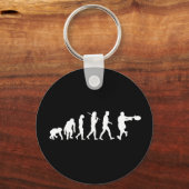 進化に取り組むラグビーのバックライン選手 キーホルダー (正面)