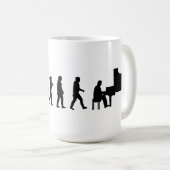進化の人のピアノピアニスト音楽ミュージシャン コーヒーマグカップ (正面右)