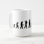 進化の人のピアノピアニスト音楽ミュージシャン コーヒーマグカップ (正面左)