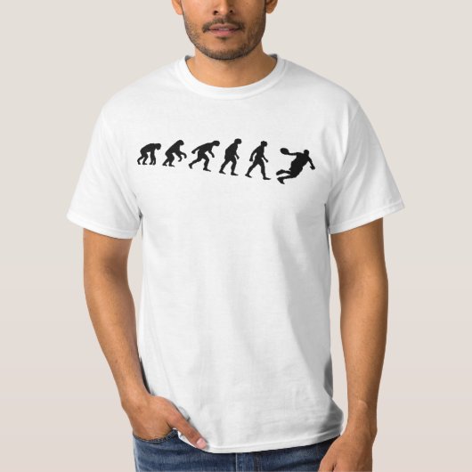 進化の「バスケットボール」のおもしろいなユーモア Tシャツ (正面)