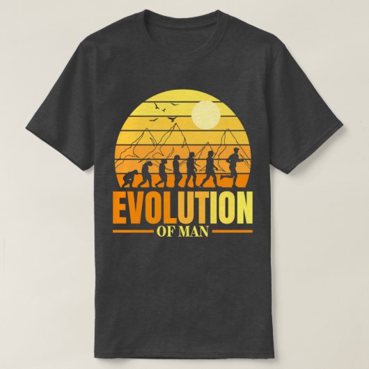 進化はジョグカッコいいガーのための本当に素朴な贈り物 Tシャツ (デザイン正面)