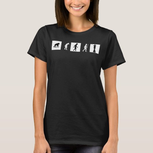 進化スキルチェス移動チェックメイト王ナイト Tシャツ (正面)