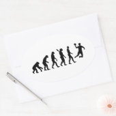 進化ハンドボール 楕円形シール (封筒)