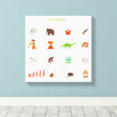 進化パターン キャンバスプリント (インサイチュ (ウッドフロア))