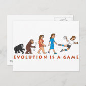 進化女性ハンドボールプレーヤー漫画 ポストカード (正面/裏面)