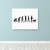 進化犬を歩く キャンバスプリント (インサイチュ (ウッドフロア))