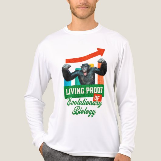 進化生物学のサルユーモア トライブレンドTシャツ (正面)