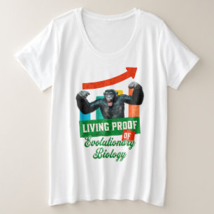 進化生物学のサルユーモア プラスサイズTシャツ