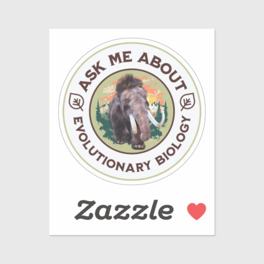 進化生物学のマンモスTシャツ Ask Me About Evolutionary Biology シール (シート)