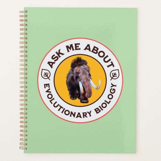 進化生物学のマンモスTシャツ Ask Me About Evolutionary Biology プランナー手帳 (正面)
