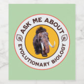 進化生物学のマンモスTシャツ Ask Me About Evolutionary Biology ワインラベル (シングルラベル)